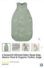 BNWOT - Woolino 4 Season Ultimate Toddler Sleep Bag Merino Wool & Organic Cotton