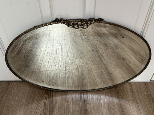 Antique oval brass - oval, framed