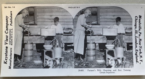 Antique farm stereoview card - antique,