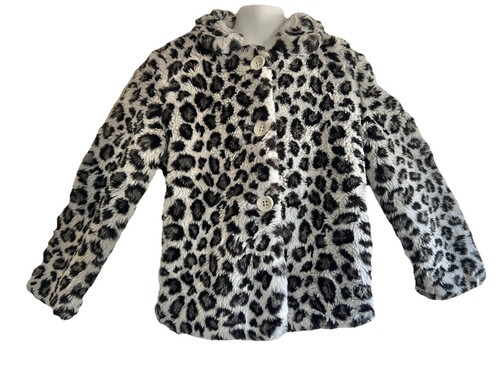 Leopard print coat faux fur - print,