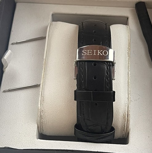 Seiko black croc - black, strap