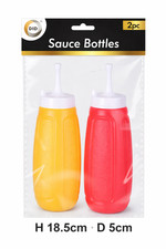 2pc Sauce Bottles 300ml Red