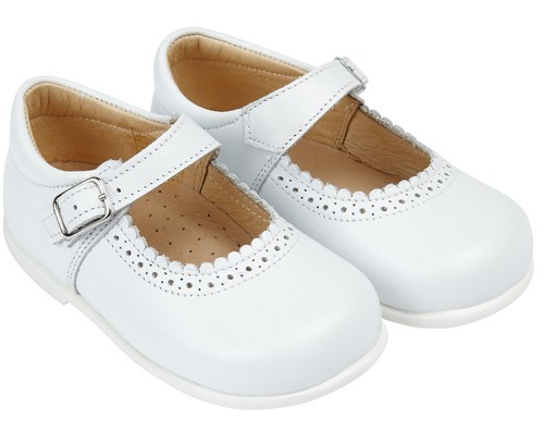 Baby shoes girls - leather, white