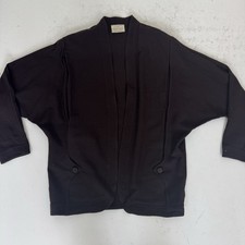 Vintage 80s black Janice Wainwright wool batwing Jacket Blazer 10