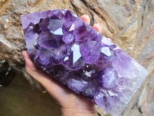 Amethyst Crystal Healing Cluster point Large intuition natural Power stone sits