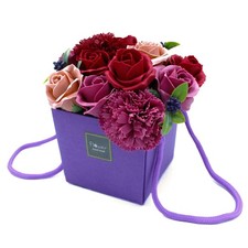 Soap Flower Bouquet - Purple