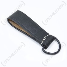 GERMAN ARMY BLACK LEATHER BELT LOOP D-RING - WW2 REPRO