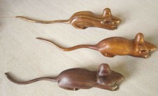 carved wooden mouse , mice, walnut