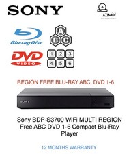 Sony BDP-S3700 WiFi Blu-ray Multi Region Free ABC DVD 1-6 Compact Player