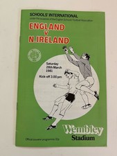 England Schoolboys V Northern Ireland Schoolboys 1981 Programme