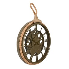 Widdop Cogs & Rope Design Wall Clock Rustic Industrial Style Novelty Home Decor