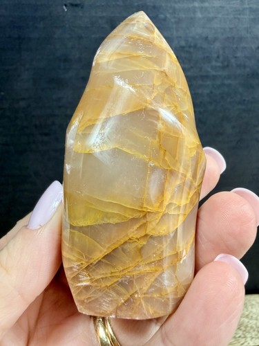 Crystal peach moonstone - peach, flame