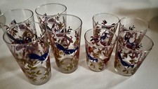 Juice Glasses Cardinal Blue Jay Arcoroc France Set of 4 Tall & 4 Short