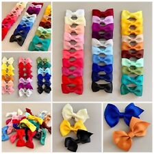 Pair of Grosgrain bow-  Fabric Enclosed hair clip for Girls