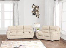 NEW Beige 2PC Sofa Loveseat