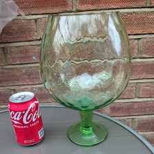 Vintage retro "Brandy Balloon" Neon Green Glass Vase Empoli 1960s