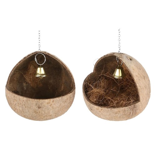 Coconut shell bird - shell, nest