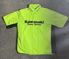 Retro Kawasaki Team Green Short Sleeved Buttoned Shirt