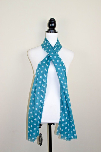 Turquoise polka dot scarf 100 - turquoise, 100%