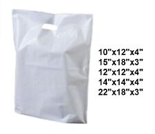 Patch Handle Carrier Bags White Plastic Carry Bags for Takeaway Clothes