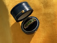 Gold on 925 Solid Sterling Silver Natural Russian Diopside Ring. Size L.