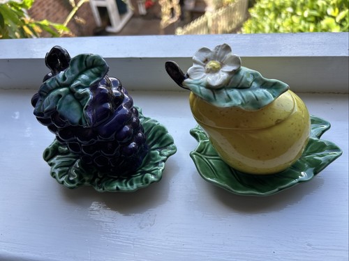 Vintage ceramic grape pear - vintage,