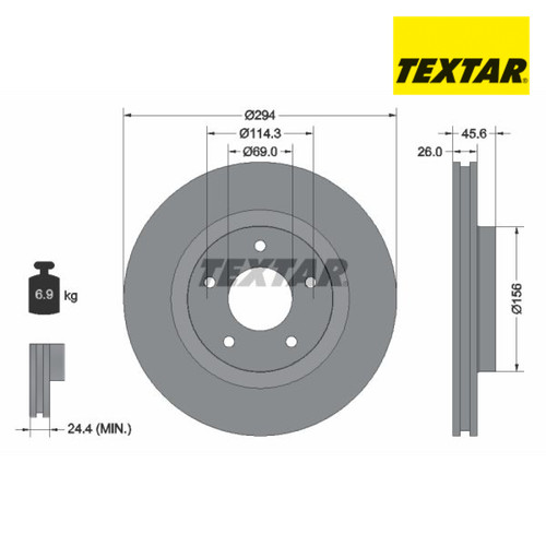 Brake disc textar 92184405 - disc, for