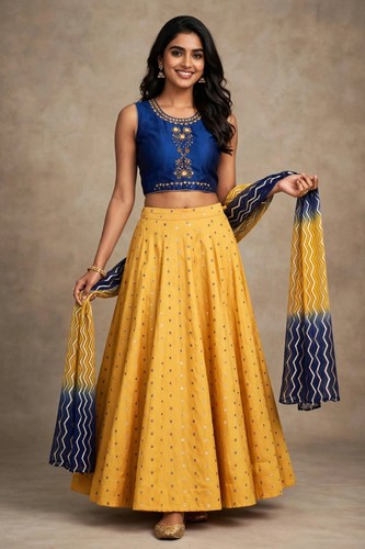 Lehenga choli 3pc set navy - choli,