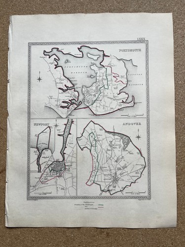 1835 antique town maps - town, of