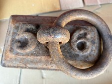 Antique Vintage Farm 56LB Cast Iron Tether Ring Weight Door Stop market gazebo