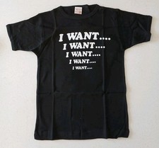 Vintage Whizz Kids Black Tshirt. "I Want...." Slogan. Size 32/ Age 13. BNWT. 