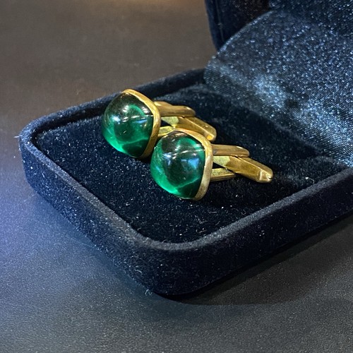 Vtg hickok cufflinks green - cufflinks,