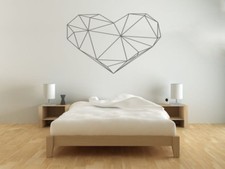 Geometric Heart Wall Sticker, Vinyl Decal, Modern, Transfer, PVC.