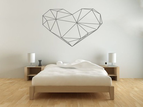 Geometric heart wall - heart, sticker
