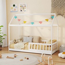 HOMCOM House-Shaped Kids Bed