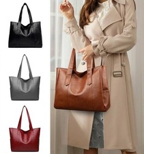 Women Extra Large Casual Soft Leather Handbag Shoulder Shopper Bag Tote UK
