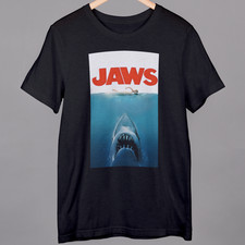 Jaws Black Tshirt Retro Movie