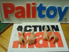 100% Vintage Action Man, Original hard hands x 2 pairs      Gi Joe Geyperman.