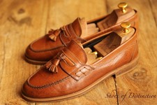 Russell & Bromley Tan Brown Leather Tasselled Shoes Loafers Mens UK 8 US 9