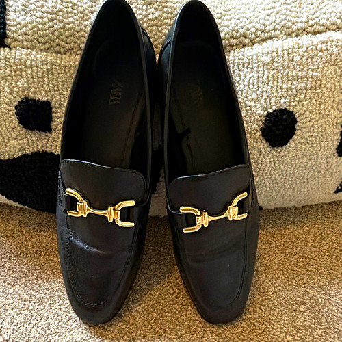 Zara women black leather - zara,