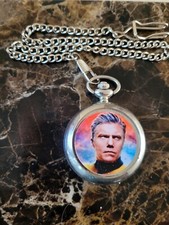 STAR TREK SNW KIRK CHROME POCKET WATCH WITH CHAIN