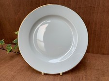 Limoges France Porcelain Salad / Starter / Lunch plate white with gold trim 22cm