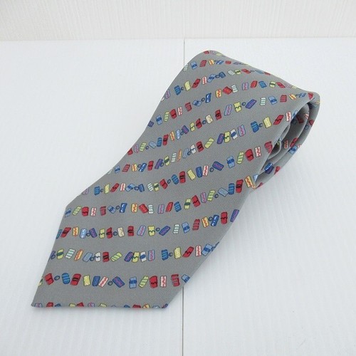 Hermes tie gray multi silk - hermes,