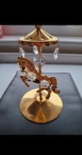 Crystal Temptations  Gold and Crystal Merry go Round With Horse