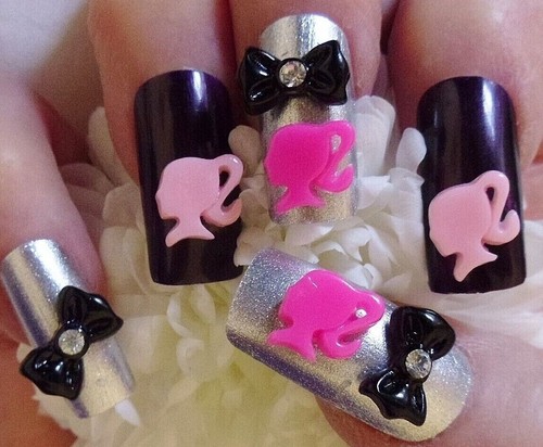 Acrylic nail art pink - *pink, &