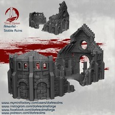 Arkenfel Stable Ruins Fantasy tabletop terrain, wargaming 10mm