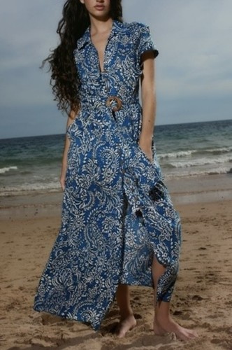 Zara woman blue paisley - woman, 100%