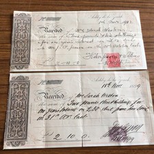 ASHBY DE LA ZOUCH~FISHER JESSON & WILKINS~RECEIPT FOR MRS SARAH WESTON X 2~STAMP