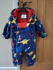 Boys Navy Dinosaur Padded Pramsuit,  M&S 12-18 Months