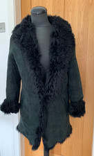 Harrods real sheepskin fur shearling waterfall coat jacket Toscana M UK12 US8